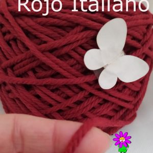 Algodón Torcido Color Rojo Italiano