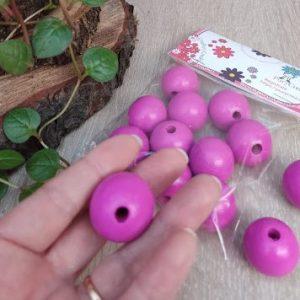 Cuentas 25 m.m. Color Fucsia