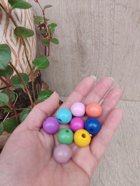 Cuentas de Madera Color 14 m.m