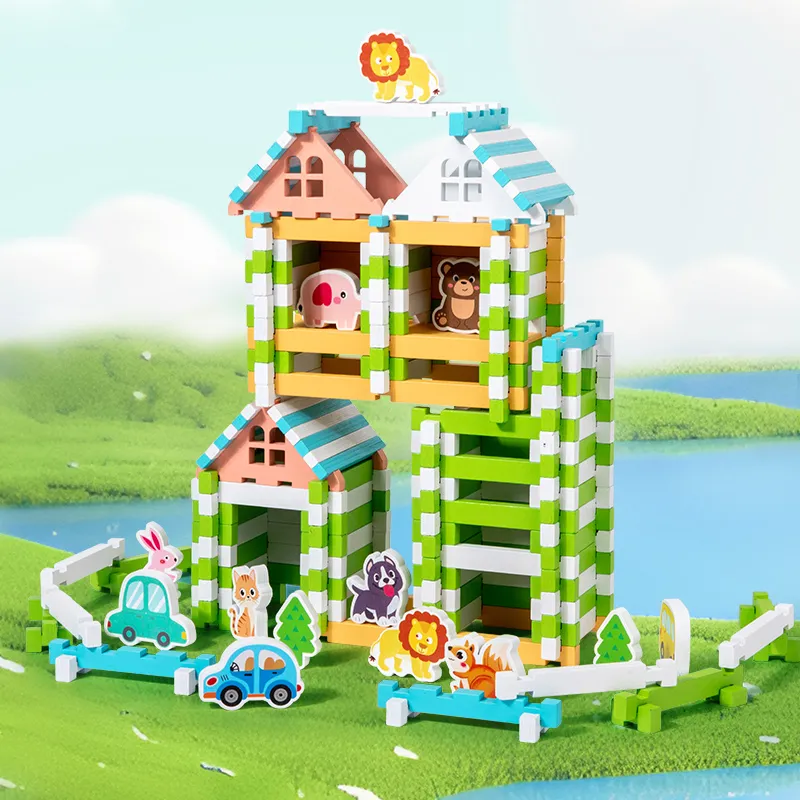 Juego Bloques De Construcción De Madera, Linea Montessori