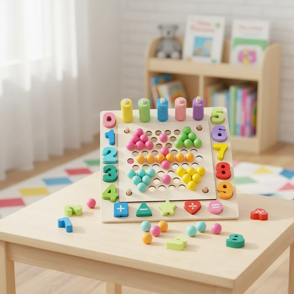 Juego De Pesca De Madera Magnética 6 en 1, Linea Montessori