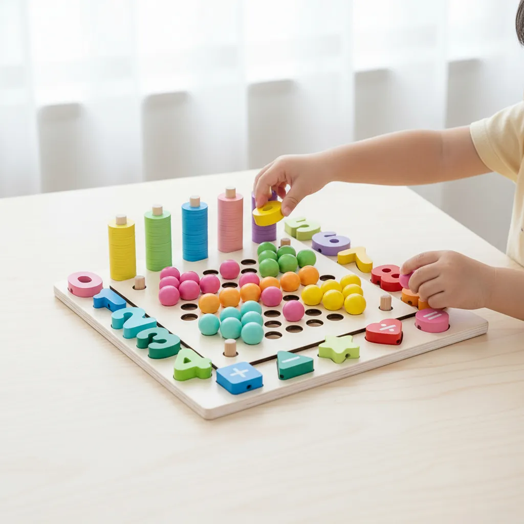 Juego De Pesca De Madera Magnética 6 en 1, Linea Montessori