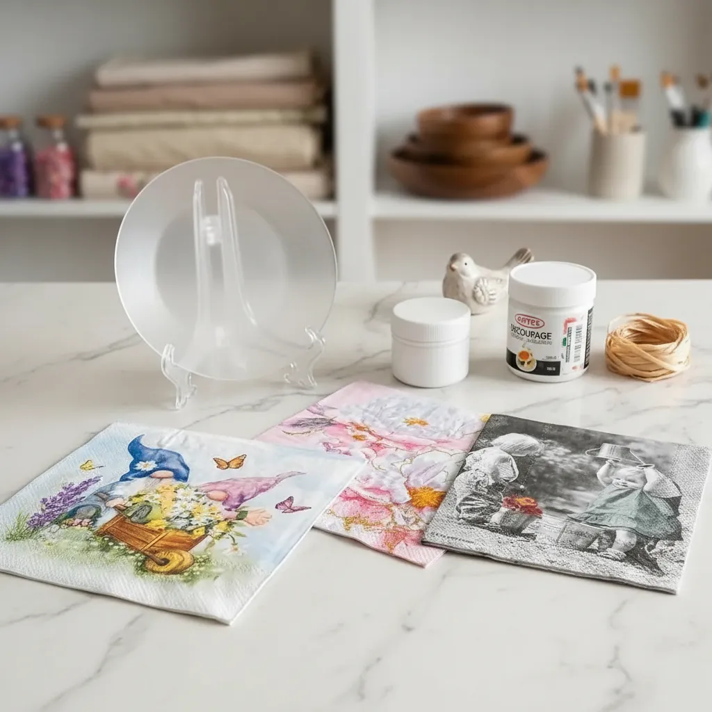 Kit Inicio Decoupage Plato Acrilico - Imagen 3