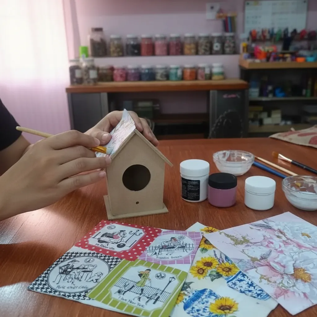 Kit de Inicio Decoupage Casa Pajarito