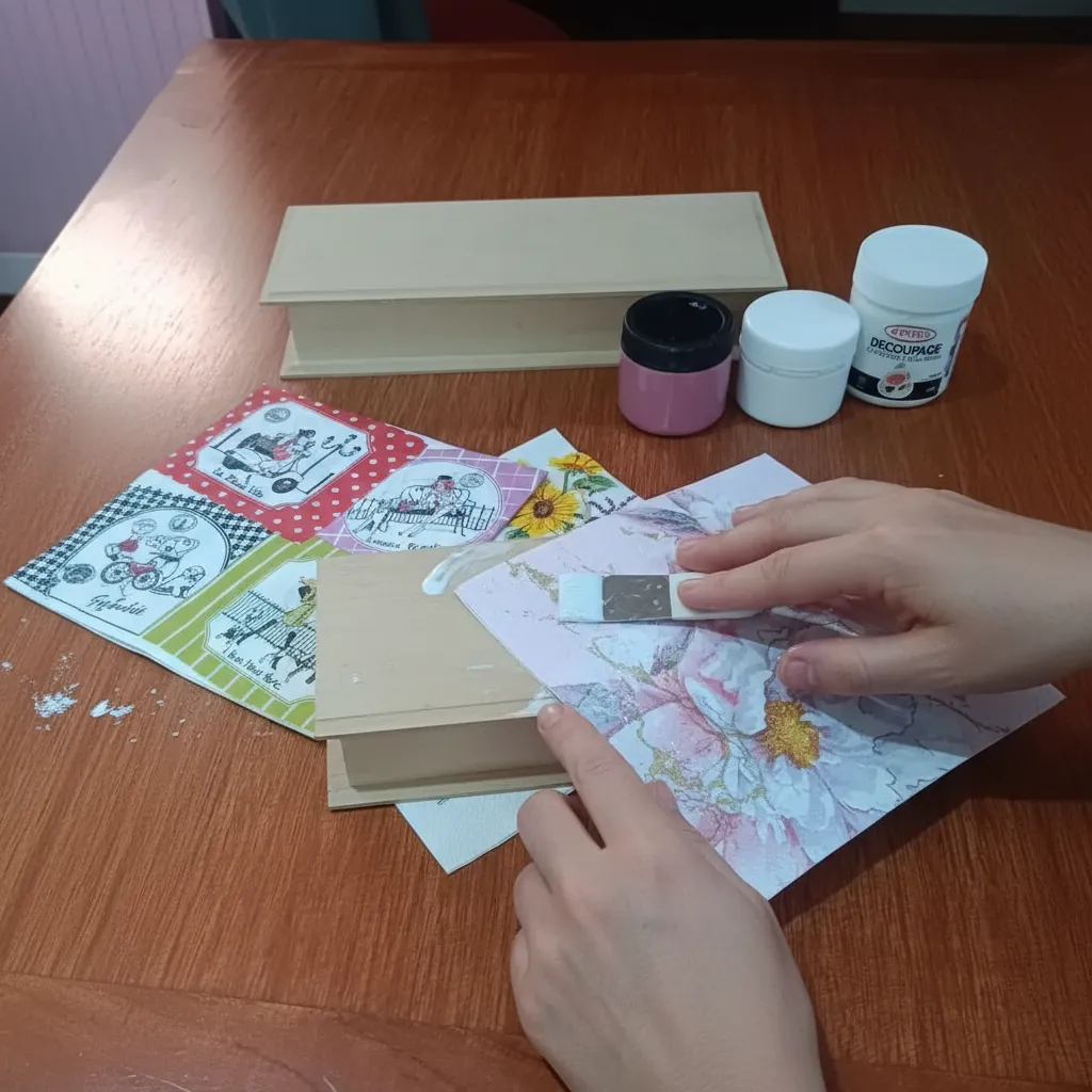 Kit de Inicio Decoupage Caja Rectangular - Imagen 4