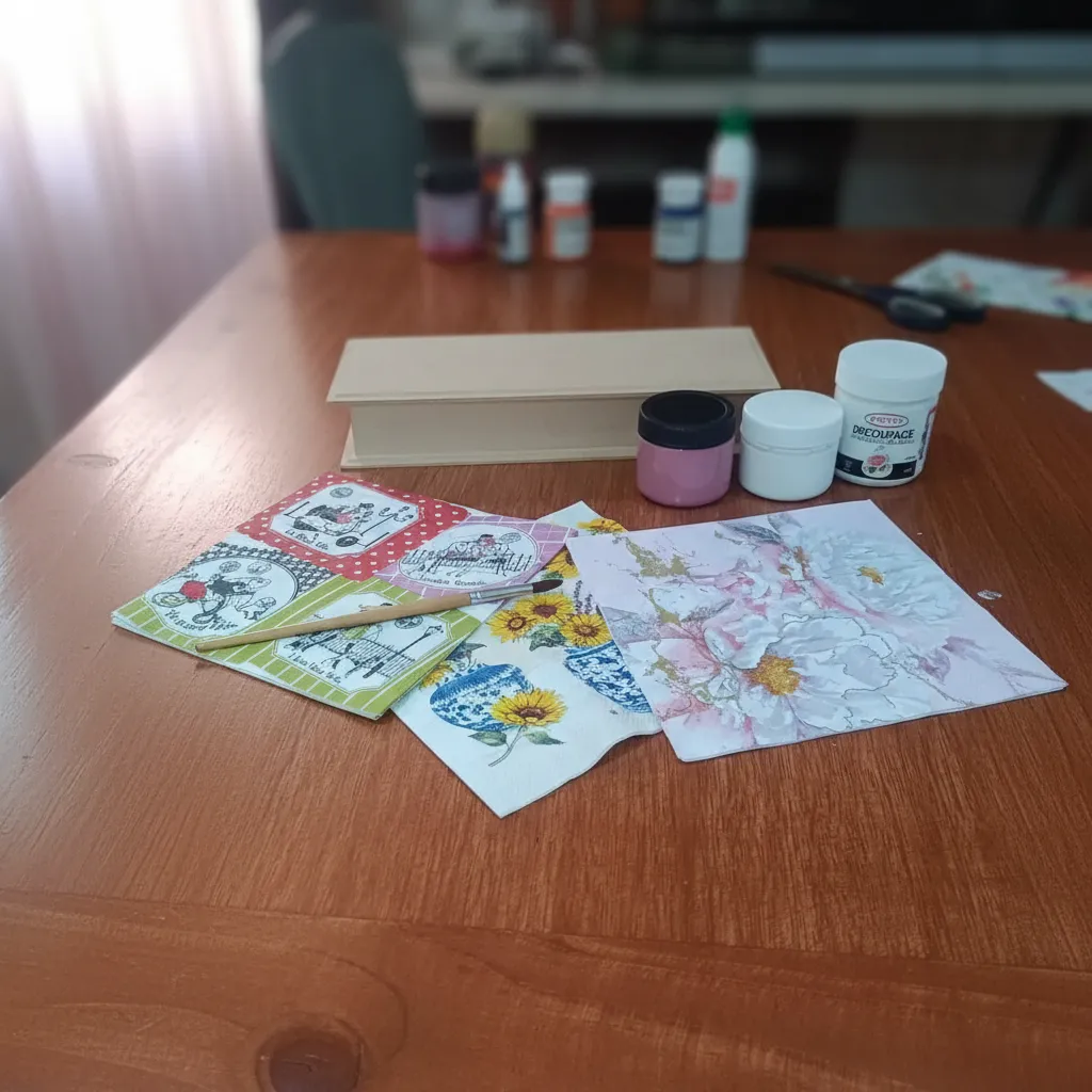 Kit de Inicio Decoupage Caja Rectangular