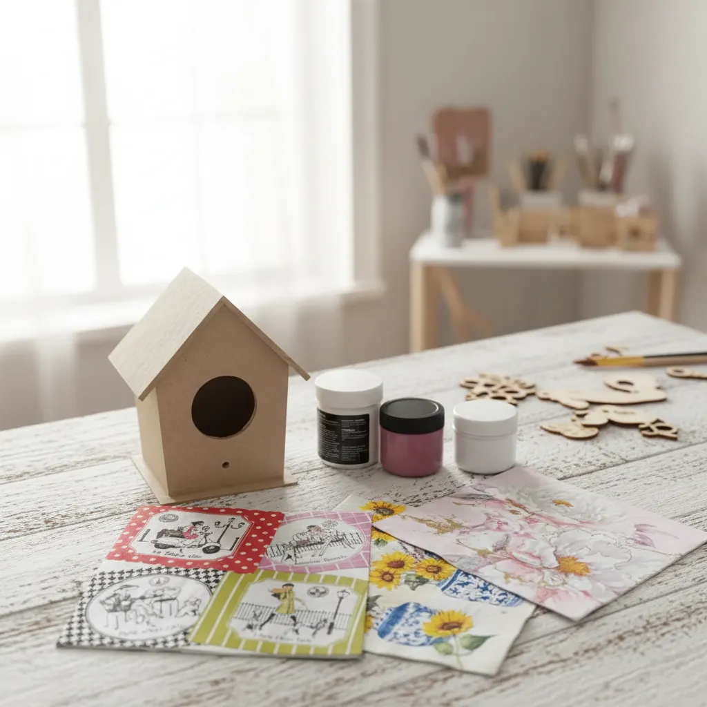 Kit de Inicio Decoupage Casa Pajarito