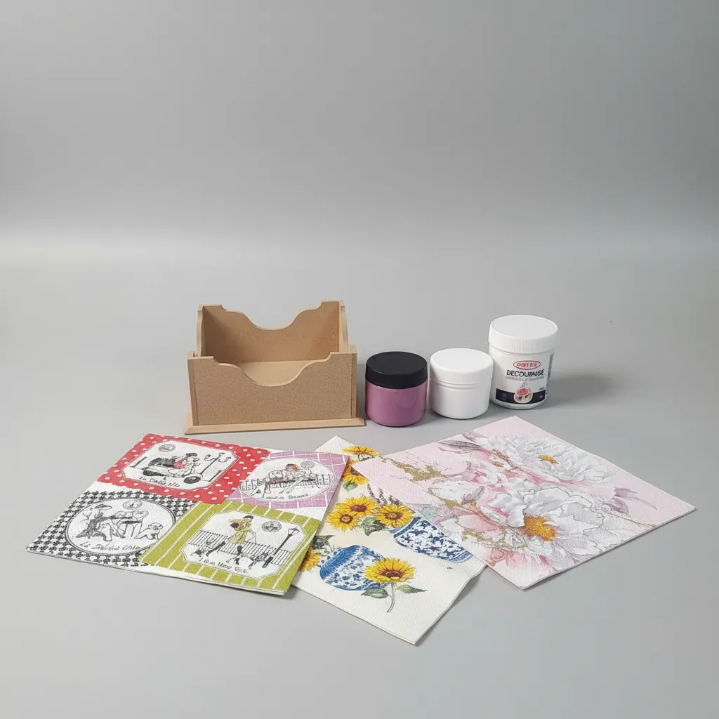 Kit Inicio Decoupage Servilletero - Imagen 3