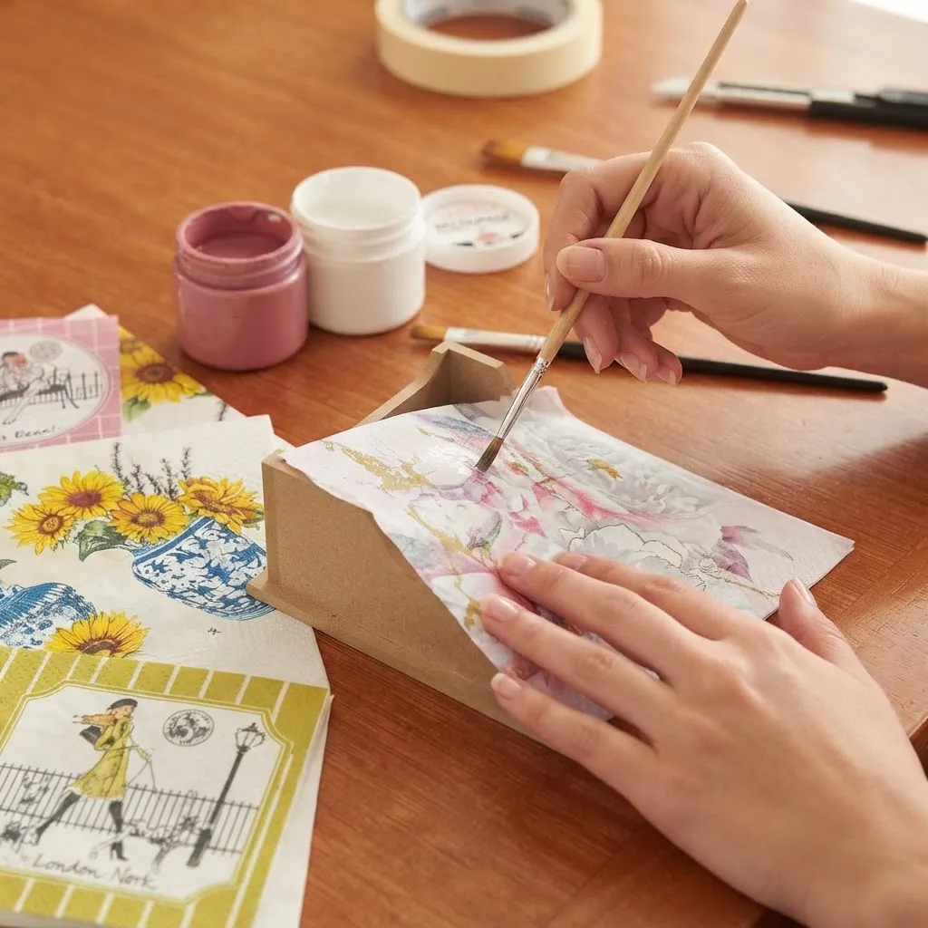Kit Inicio Decoupage Servilletero - Imagen 4