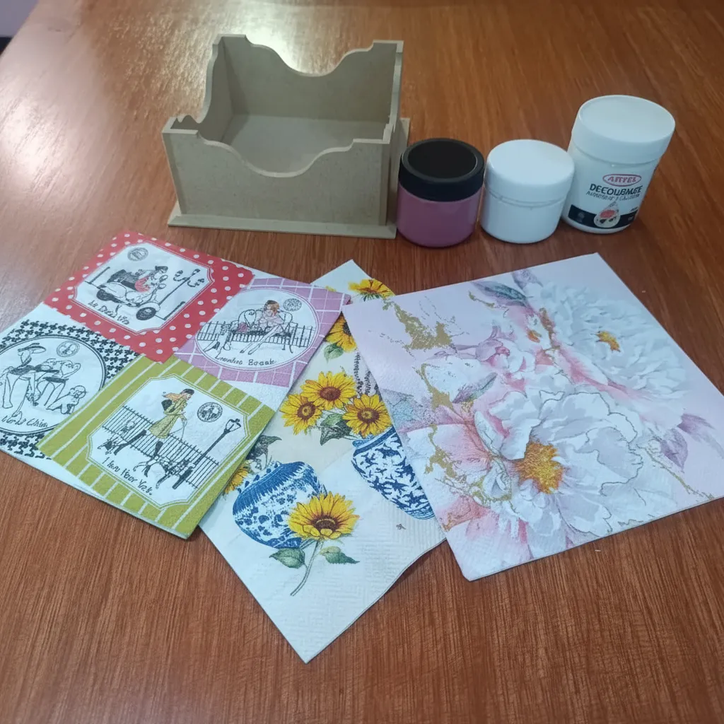 Kit Inicio Decoupage Servilletero - Imagen 5